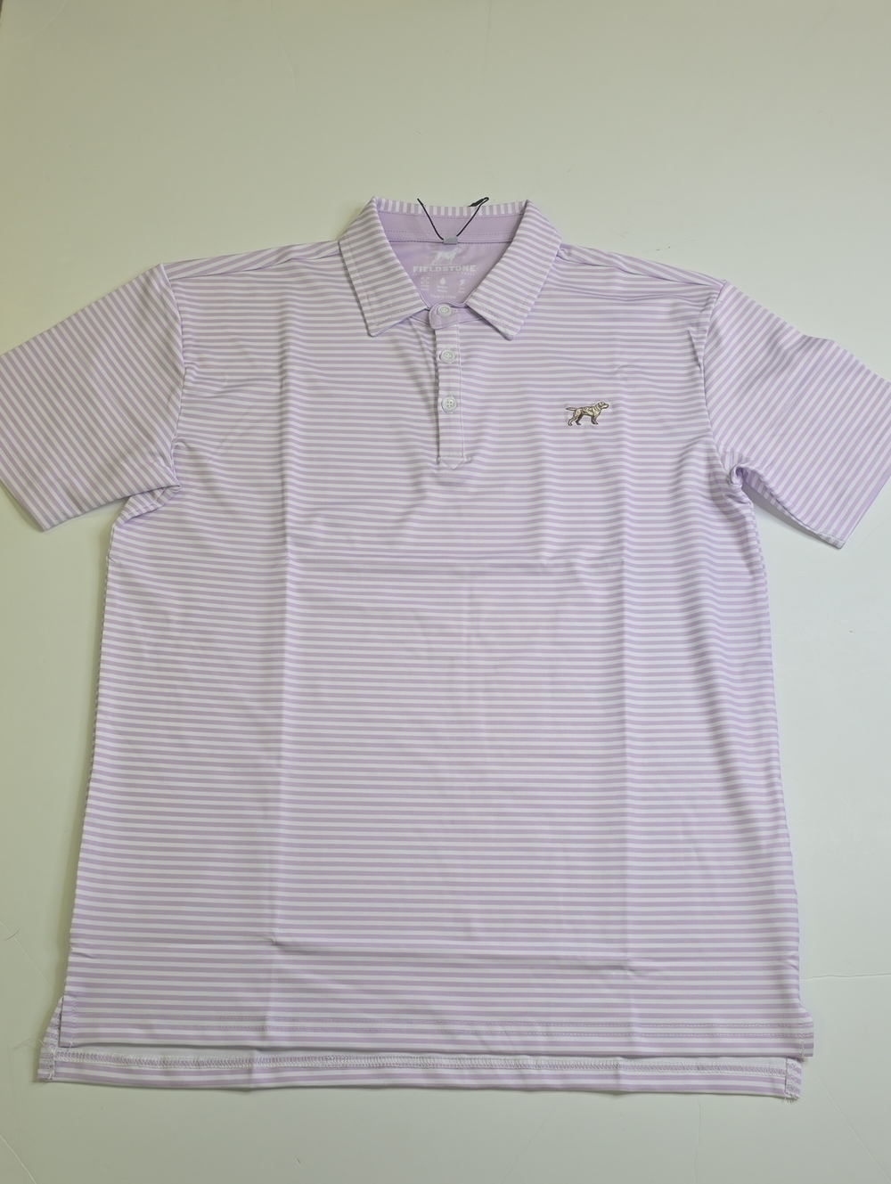 Kids Light Purple Striped Polo Shirt with Subtle Logo